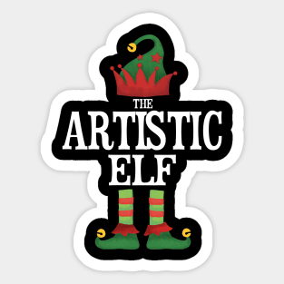 Artistic Elf Matching Family Group Christmas Party Pajamas Sticker